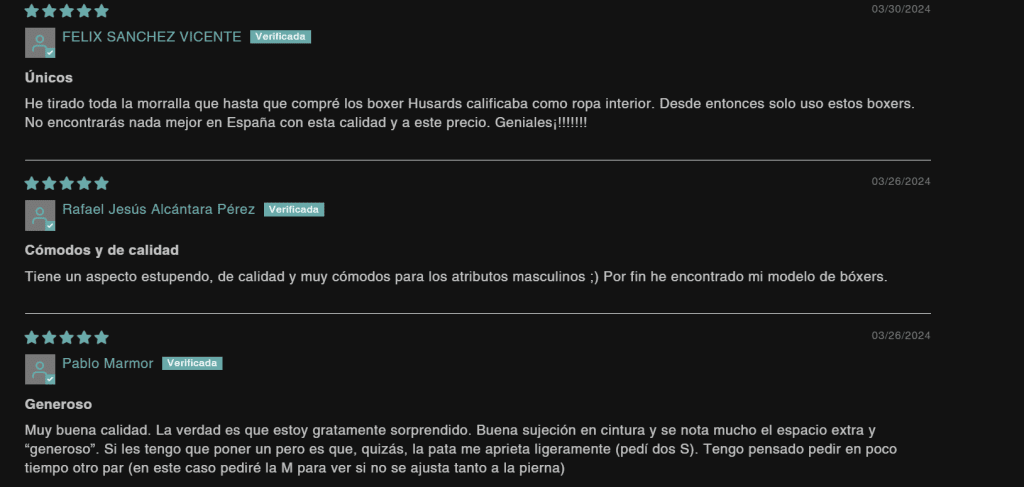 Opiniones y reseñas de los bóxers de la marca Hussars