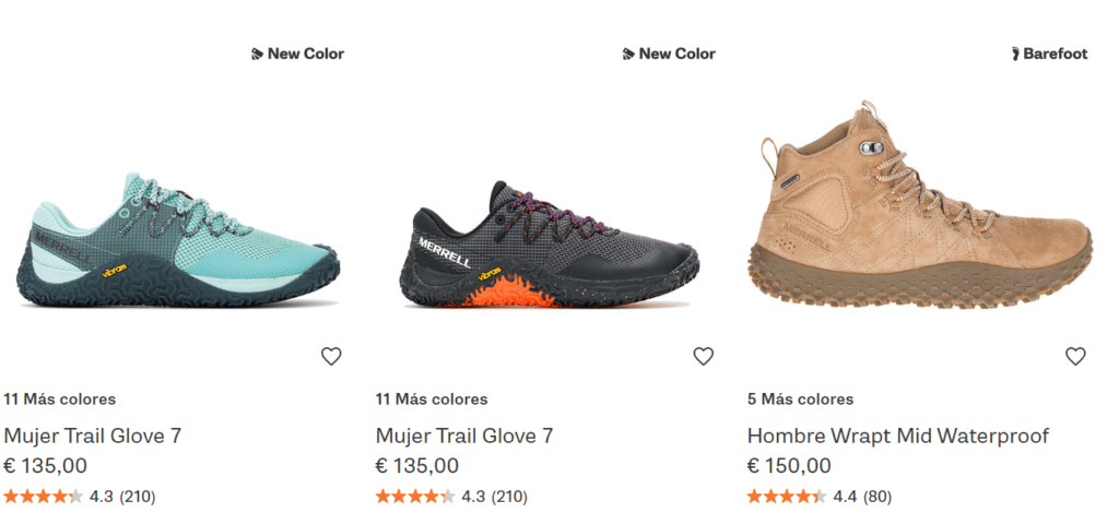 colección barefoot de merrell