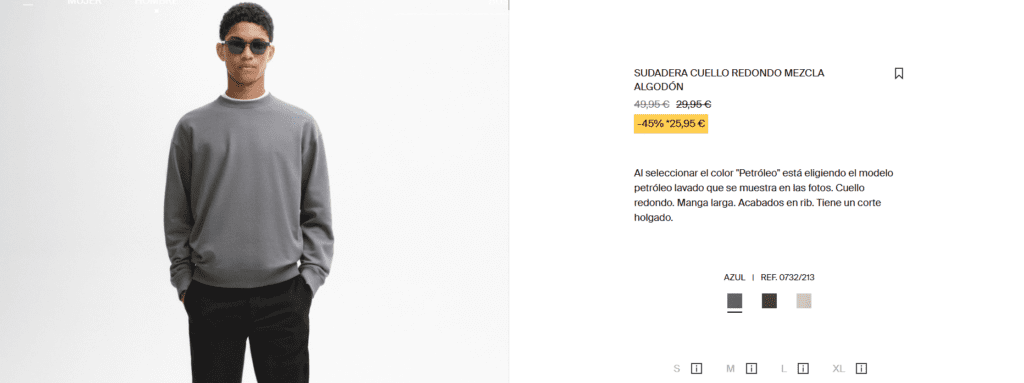 Sudadera Massimo Dutti mezcla algodón